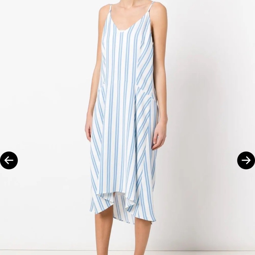 Balenciaga Light Blue  White Stripe Cadi Cami Dress Size 38